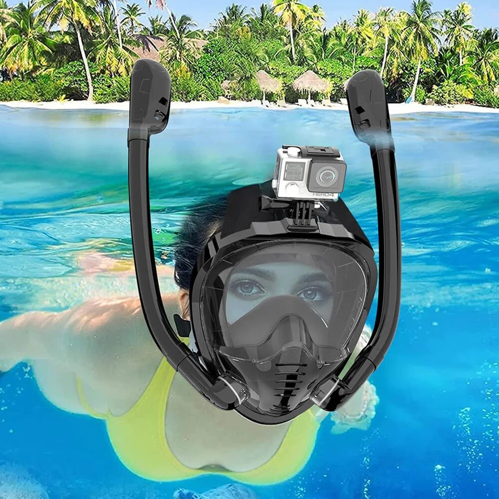 Anti Pollution Mask - Full Face Snorkel Mask 180°Panoramic View