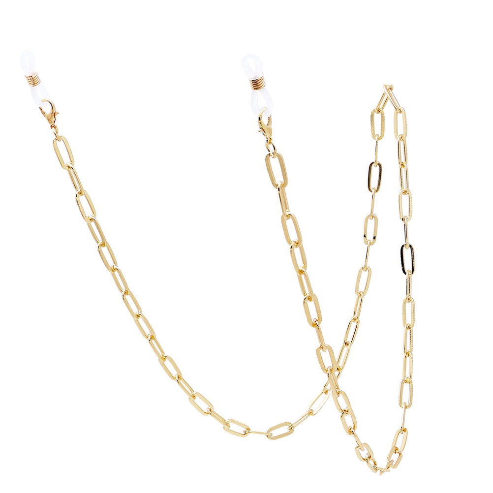 Gold Paperclip Link Mask Lanya - Mask Chain Holder recension och pris